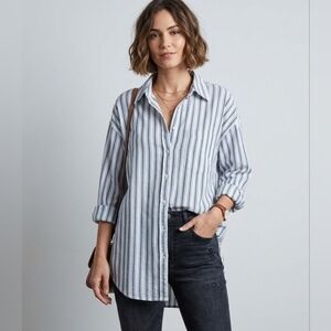 Anthropologie Maeve The Bennet Buttondown Striped Shirt - Size M - EUC